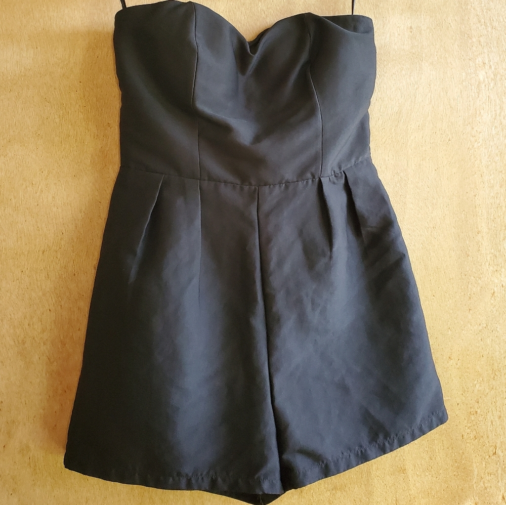 Glamorous Strapless Black Romper Size M
